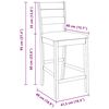 vidaXL Tabourets de bar avec coussins 2pcs naturel bois massif d'h&eacute;v&eacute;a