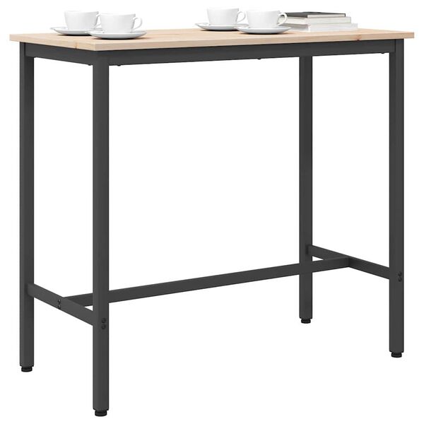 vidaXL table Naturel 100 x 50 x 91 cm Bois d'ing&eacute;nierie et acier