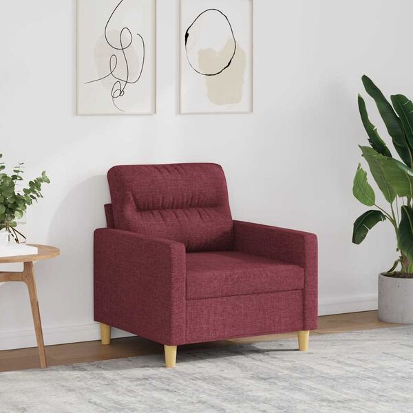 vidaXL Fauteuil Rouge bordeaux 60 cm Tissu