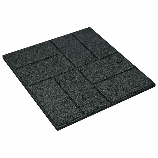 vidaXL Pierre de marchage 6 pcs Noir 40,5 x 40,5 x 2 cm Caoutchouc