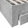 vidaXL Cadre de lit avec tiroirs sans matelas gris b&eacute;ton 135x190 cm