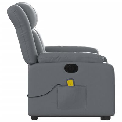 vidaXL Fauteuil inclinable de massage électrique gris similicuir