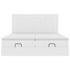 vidaXL Cadre de lit ottoman et matelas blanc pur 200x200cm similicuir
