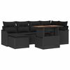 vidaXL Ensemble de canap&eacute; de jardin 7 pc Noir Poly rotin
