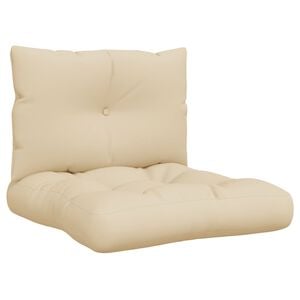 vidaXL Coussins de palette lot de 2 beige tissu