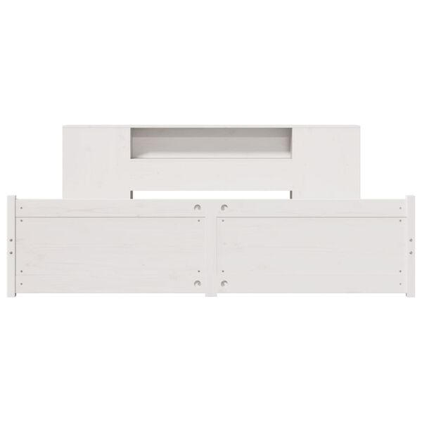 vidaXL Lit bibliothèque sans matelas blanc 180x200 cm bois pin massif