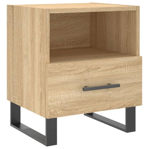 vidaXL Table de chevet ch&ecirc;ne sonoma 40x35x47,5 cm bois d&rsquo;ing&eacute;nierie