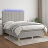 vidaXL Sommier &agrave; lattes de lit et matelas et LED Gris clair 140x200 cm