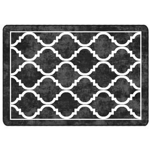 vidaXL Tapis lavable noir et blanc 120x180 cm antid&eacute;rapant