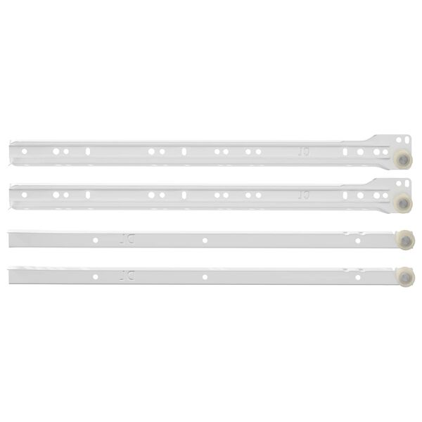 vidaXL Glissi&egrave;re de tiroir 2 pcs Blanc 400 mm Acier