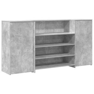 vidaXL Bureau de r&eacute;ception gris b&eacute;ton 200x50x103,5cm bois d'ing&eacute;nierie