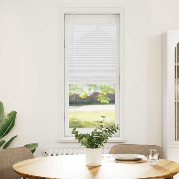 vidaXL Store pliss&eacute; blanc 45x150 cm largeur du tissu 44,4 cm polyester