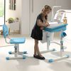 Vipack Bureau r&eacute;glable enfant avec chaise Bleu clair et blanc