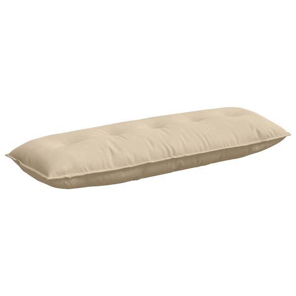 vidaXL Coussin de Dos Cr&egrave;me 140 x 50 cm Tissu en microfibre