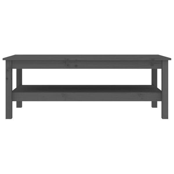 vidaXL Table basse Gris 110x50x40 cm Bois massif de pin