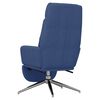 vidaXL Chaise de relaxation avec repose-pied Bleu Tissu