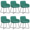 vidaXL Chaises de salle &agrave; manger 6 pc Velours Turquoise