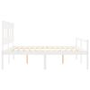 vidaXL Lit pour personne &acirc;g&eacute;e sans matelas blanc 200x200cm bois massif