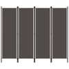 vidaXL Cloison de s&eacute;paration 4 panneaux Anthracite 200x180 cm