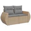 vidaXL Salon de jardin avec coussins 8 pcs beige r&eacute;sine tress&eacute;e acacia
