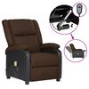 vidaXL Fauteuil de massage électrique marron foncé similicuir et tissu