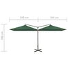 vidaXL Parasol de jardin double avec m&acirc;t en acier Vert 600x300 cm