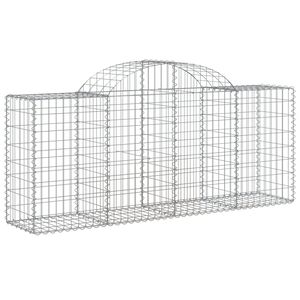 vidaXL Panier de gabions arqu&eacute; 200x50x80/100 cm Fer galvanis&eacute;