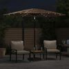 vidaXL Parasol de jardin avec LED et m&acirc;t en acier marron 268x268x226cm