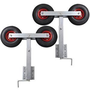 vidaXL Set de 2 supports &agrave; double roue inclinable remorque &agrave; bateau
