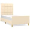 vidaXL Cadre de lit sans matelas cr&egrave;me 90x190 cm tissu