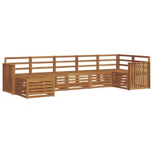 vidaXL Ensemble de canap&eacute; d'angle 7 pcs Naturel Bois d'Acacia Massif