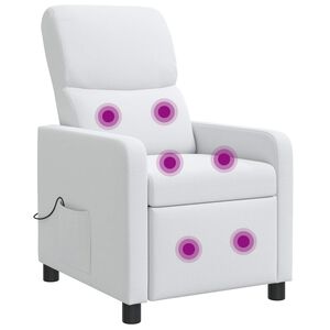 vidaXL Fauteuil de massage inclinable Blanc Polyester