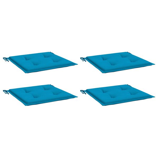 vidaXL Coussins de chaise jardin lot de 4 bleu 40x40x4 cm tissu oxford