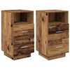 vidaXL Tables de chevet 2 pcs avec 2 tiroirs vieux bois 36x36x68 cm