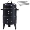 vidaXL Grill ext&eacute;rieur &Oslash; 40 x 80 cm Acier Noir