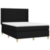 vidaXL Sommier &agrave; lattes de lit avec matelas Noir 140x200 cm Tissu