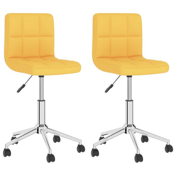 vidaXL Chaises pivotantes &agrave; manger lot de 2 jaune moutarde tissu