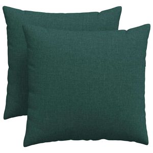 vidaXL Coussins de canap&eacute; 2 pcs Vert fonc&eacute; 50 x 50 cm tissu