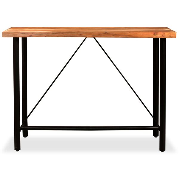 vidaXL Table de bar Bois massif d'Acacia 150x70x107 cm
