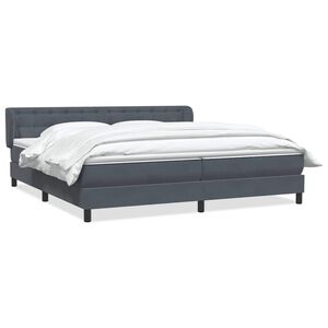 vidaXL Sommier &agrave; lattes de lit et matelas gris fonc&eacute; 180x220cm velours