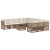 vidaXL Ensemble de canap&eacute; de jardin 12 pcs Beige polyrotin