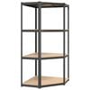 vidaXL &Eacute;tag&egrave;re d'angle &agrave; 4 niveaux Anthracite Acier bois d'ing&eacute;nierie