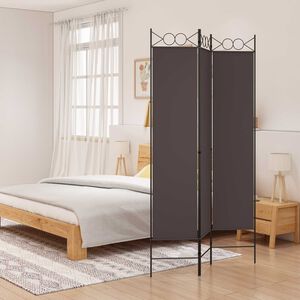 vidaXL Cloison de s&eacute;paration 3 panneaux Marron 120x200 cm Tissu