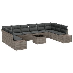 vidaXL Ensemble de canap&eacute; de jardin 10 pc 9 place Gris