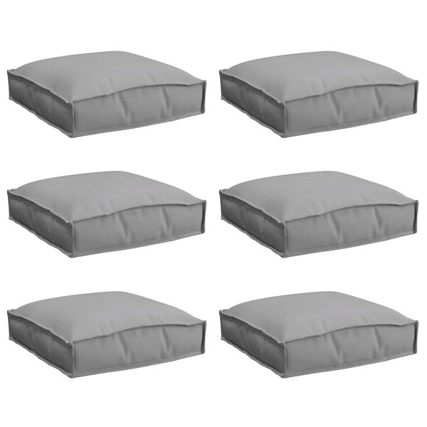 vidaXL Coussin 6 pcs Gris 40 x 40 x 8 cm Tissu Oxford