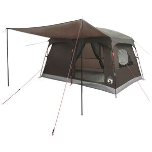 vidaXL Tente familiale 6 personne Marron Gris Polyester