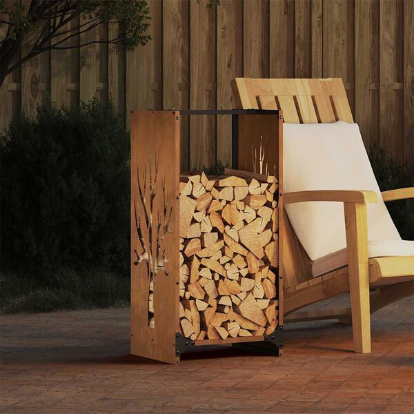 VidaXL Étagère à bois 40x30x80 cm acier résistant aux intempéries