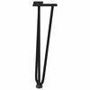 vidaXL Pieds en épingle à cheveux pour table basse 4 pièces Noir 42 cm Acier massif
