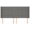 vidaXL T&ecirc;te de lit avec oreilles Gris fonc&eacute; 203x16x118/128 cm Tissu