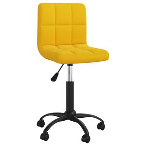 vidaXL Chaise pivotante de salle &agrave; manger Jaune moutarde Velours